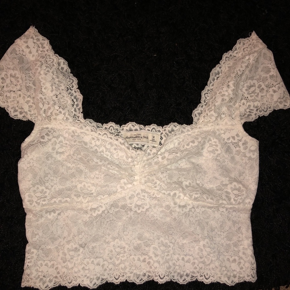 White Lace Crop Top